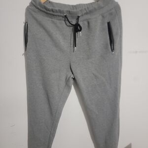 Avenue Gray Joggers with Black Accents